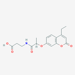 molecular formula C17H19NO6 B11300547 N-{2-[(4-ethyl-2-oxo-2H-chromen-7-yl)oxy]propanoyl}-beta-alanine 