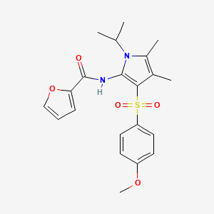 molecular formula C21H24N2O5S B11300679 N-{3-[(4-methoxyphenyl)sulfonyl]-4,5-dimethyl-1-(propan-2-yl)-1H-pyrrol-2-yl}furan-2-carboxamide 