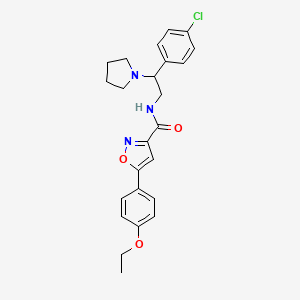 molecular formula C24H26ClN3O3 B11300740 N-[2-(4-chlorophenyl)-2-(pyrrolidin-1-yl)ethyl]-5-(4-ethoxyphenyl)-1,2-oxazole-3-carboxamide 