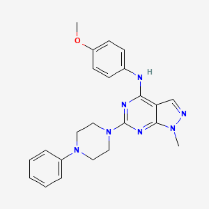 molecular formula C23H25N7O B11300815 N-(4-methoxyphenyl)-1-methyl-6-(4-phenylpiperazin-1-yl)-1H-pyrazolo[3,4-d]pyrimidin-4-amine 