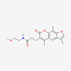 molecular formula C20H23NO5 B11300883 N-(2-Methoxyethyl)-3-{3,5,9-trimethyl-7-oxo-7H-furo[3,2-G]chromen-6-YL}propanamide 
