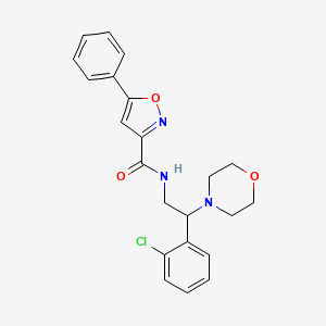 molecular formula C22H22ClN3O3 B11300935 N-[2-(2-chlorophenyl)-2-(morpholin-4-yl)ethyl]-5-phenyl-1,2-oxazole-3-carboxamide 