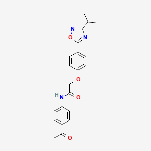 molecular formula C21H21N3O4 B11300972 N-(4-acetylphenyl)-2-{4-[3-(propan-2-yl)-1,2,4-oxadiazol-5-yl]phenoxy}acetamide 
