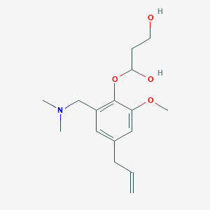molecular formula C16H25NO4 B011301 3-(4-Allyl-2-((dimethylamino)methyl)-6-methoxyphenoxy)-1,3-propanediol CAS No. 102612-75-9
