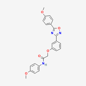molecular formula C24H21N3O5 B11301057 N-(4-methoxyphenyl)-2-{3-[5-(4-methoxyphenyl)-1,2,4-oxadiazol-3-yl]phenoxy}acetamide 