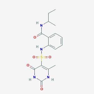 molecular formula C16H20N4O5S B11301218 N-(butan-2-yl)-2-{[(2-hydroxy-4-methyl-6-oxo-1,6-dihydropyrimidin-5-yl)sulfonyl]amino}benzamide 