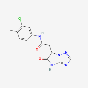 molecular formula C14H14ClN5O2 B11301256 N-(3-chloro-4-methylphenyl)-2-(2-methyl-5-oxo-5,6-dihydro-4H-imidazo[1,2-b][1,2,4]triazol-6-yl)acetamide 