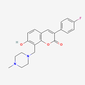 molecular formula C21H21FN2O3 B11301290 3-(4-fluorophenyl)-7-hydroxy-8-[(4-methylpiperazin-1-yl)methyl]-2H-chromen-2-one 
