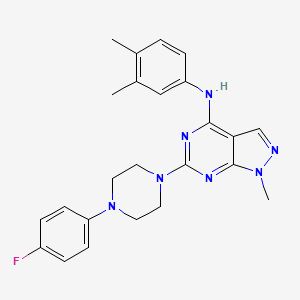 molecular formula C24H26FN7 B11301294 N-(3,4-dimethylphenyl)-6-[4-(4-fluorophenyl)piperazin-1-yl]-1-methyl-1H-pyrazolo[3,4-d]pyrimidin-4-amine 