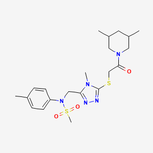 molecular formula C21H31N5O3S2 B11301356 N-[(5-{[2-(3,5-dimethylpiperidin-1-yl)-2-oxoethyl]sulfanyl}-4-methyl-4H-1,2,4-triazol-3-yl)methyl]-N-(4-methylphenyl)methanesulfonamide 