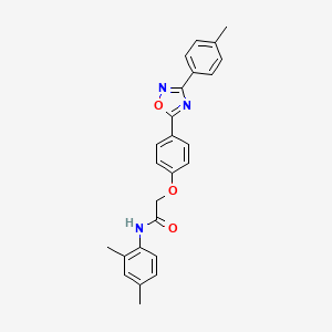 molecular formula C25H23N3O3 B11301360 N-(2,4-dimethylphenyl)-2-{4-[3-(4-methylphenyl)-1,2,4-oxadiazol-5-yl]phenoxy}acetamide 