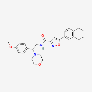 molecular formula C27H31N3O4 B11301422 N-[2-(4-methoxyphenyl)-2-(morpholin-4-yl)ethyl]-5-(5,6,7,8-tetrahydronaphthalen-2-yl)-1,2-oxazole-3-carboxamide 
