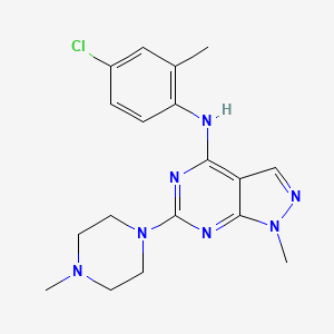 molecular formula C18H22ClN7 B11301455 N-(4-chloro-2-methylphenyl)-1-methyl-6-(4-methylpiperazin-1-yl)-1H-pyrazolo[3,4-d]pyrimidin-4-amine 