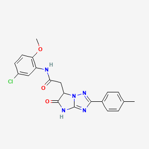 molecular formula C20H18ClN5O3 B11301478 N-(5-chloro-2-methoxyphenyl)-2-[2-(4-methylphenyl)-5-oxo-5,6-dihydro-4H-imidazo[1,2-b][1,2,4]triazol-6-yl]acetamide 