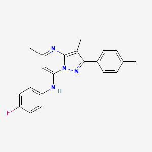 molecular formula C21H19FN4 B11301531 N-(4-fluorophenyl)-3,5-dimethyl-2-(4-methylphenyl)pyrazolo[1,5-a]pyrimidin-7-amine 