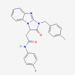 molecular formula C25H21FN4O2 B11301534 N-(4-fluorophenyl)-2-[1-(4-methylbenzyl)-2-oxo-2,3-dihydro-1H-imidazo[1,2-a]benzimidazol-3-yl]acetamide 