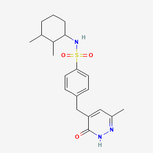 molecular formula C20H27N3O3S B11301663 N-(2,3-dimethylcyclohexyl)-4-[(6-methyl-3-oxo-2,3-dihydropyridazin-4-yl)methyl]benzenesulfonamide 