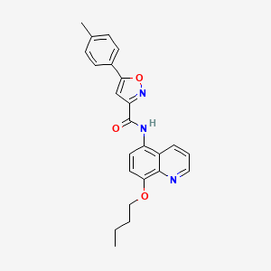 molecular formula C24H23N3O3 B11301816 N-(8-butoxyquinolin-5-yl)-5-(4-methylphenyl)-1,2-oxazole-3-carboxamide 
