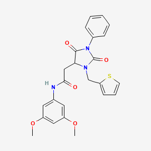 molecular formula C24H23N3O5S B11302000 N-(3,5-dimethoxyphenyl)-2-[2,5-dioxo-1-phenyl-3-(thiophen-2-ylmethyl)imidazolidin-4-yl]acetamide 