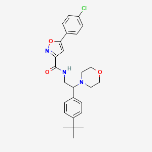 molecular formula C26H30ClN3O3 B11302026 N-[2-(4-tert-butylphenyl)-2-(morpholin-4-yl)ethyl]-5-(4-chlorophenyl)-1,2-oxazole-3-carboxamide 