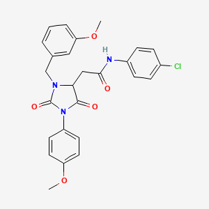 molecular formula C26H24ClN3O5 B11302207 N-(4-chlorophenyl)-2-[3-(3-methoxybenzyl)-1-(4-methoxyphenyl)-2,5-dioxoimidazolidin-4-yl]acetamide 