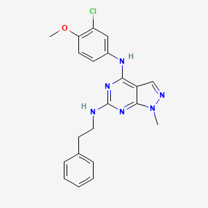 molecular formula C21H21ClN6O B11302230 N~4~-(3-chloro-4-methoxyphenyl)-1-methyl-N~6~-(2-phenylethyl)-1H-pyrazolo[3,4-d]pyrimidine-4,6-diamine 