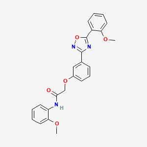 molecular formula C24H21N3O5 B11302243 N-(2-methoxyphenyl)-2-{3-[5-(2-methoxyphenyl)-1,2,4-oxadiazol-3-yl]phenoxy}acetamide 