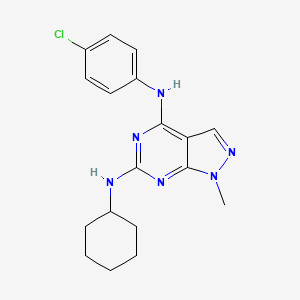 molecular formula C18H21ClN6 B11302294 N~4~-(4-chlorophenyl)-N~6~-cyclohexyl-1-methyl-1H-pyrazolo[3,4-d]pyrimidine-4,6-diamine 
