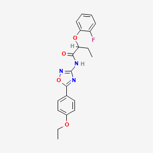 molecular formula C20H20FN3O4 B11302372 N-[5-(4-ethoxyphenyl)-1,2,4-oxadiazol-3-yl]-2-(2-fluorophenoxy)butanamide 