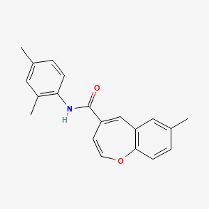 molecular formula C20H19NO2 B11302393 N-(2,4-dimethylphenyl)-7-methyl-1-benzoxepine-4-carboxamide 