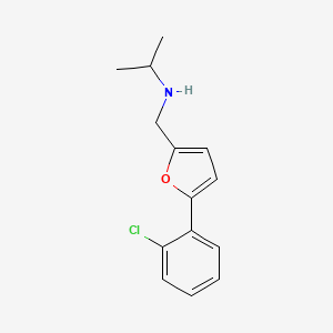 molecular formula C14H16ClNO B11302492 N-((5-(2-chlorophenyl)furan-2-yl)methyl)propan-2-amine 