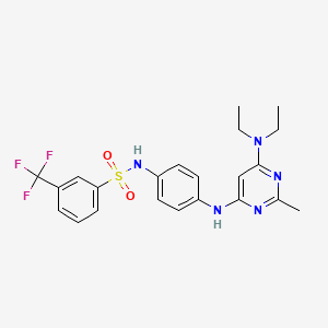 molecular formula C22H24F3N5O2S B11302675 N-(4-((6-(diethylamino)-2-methylpyrimidin-4-yl)amino)phenyl)-3-(trifluoromethyl)benzenesulfonamide 