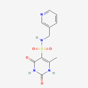 molecular formula C11H12N4O4S B11302785 2,4-dihydroxy-6-methyl-N-(pyridin-3-ylmethyl)pyrimidine-5-sulfonamide 