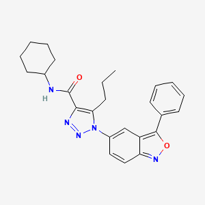 molecular formula C25H27N5O2 B11302793 N-cyclohexyl-1-(3-phenyl-2,1-benzoxazol-5-yl)-5-propyl-1H-1,2,3-triazole-4-carboxamide 