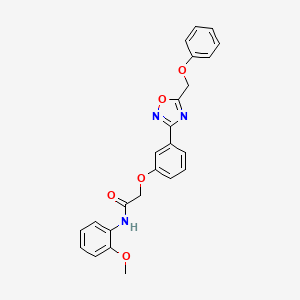 molecular formula C24H21N3O5 B11302902 N-(2-methoxyphenyl)-2-{3-[5-(phenoxymethyl)-1,2,4-oxadiazol-3-yl]phenoxy}acetamide 