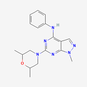 molecular formula C18H22N6O B11302946 6-(2,6-dimethylmorpholin-4-yl)-1-methyl-N-phenyl-1H-pyrazolo[3,4-d]pyrimidin-4-amine 