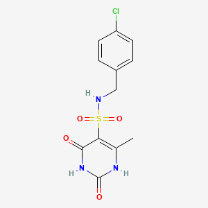molecular formula C12H12ClN3O4S B11302980 N-(4-chlorobenzyl)-2-hydroxy-4-methyl-6-oxo-1,6-dihydropyrimidine-5-sulfonamide 