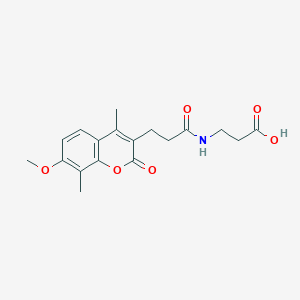 molecular formula C18H21NO6 B11303102 N-[3-(7-methoxy-4,8-dimethyl-2-oxo-2H-chromen-3-yl)propanoyl]-beta-alanine 