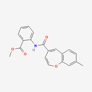 molecular formula C20H17NO4 B11303181 Methyl 2-{[(8-methyl-1-benzoxepin-4-yl)carbonyl]amino}benzoate 
