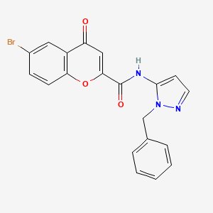molecular formula C20H14BrN3O3 B11303187 N-(1-benzyl-1H-pyrazol-5-yl)-6-bromo-4-oxo-4H-chromene-2-carboxamide 