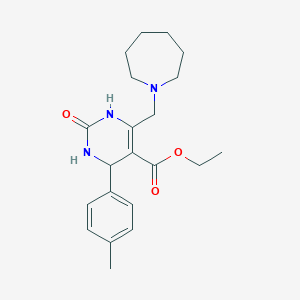 molecular formula C21H29N3O3 B11303188 Ethyl 6-(azepan-1-ylmethyl)-4-(4-methylphenyl)-2-oxo-1,2,3,4-tetrahydropyrimidine-5-carboxylate 