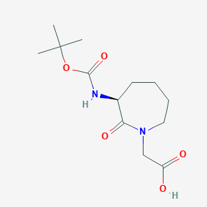 molecular formula C13H22N2O5 B113035 (S)-2-(3-((tert-Butoxycarbonyl)amino)-2-oxoazepan-1-yl)acetic acid CAS No. 79839-29-5