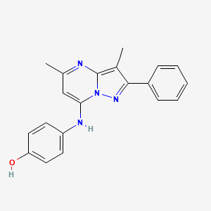 molecular formula C20H18N4O B11303546 4-({3,5-Dimethyl-2-phenylpyrazolo[1,5-a]pyrimidin-7-yl}amino)phenol 