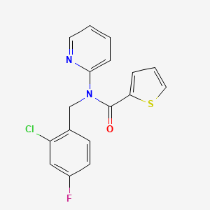 molecular formula C17H12ClFN2OS B11303565 N-(2-chloro-4-fluorobenzyl)-N-(pyridin-2-yl)thiophene-2-carboxamide 