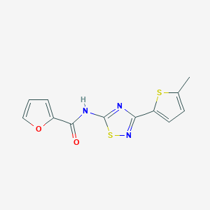 molecular formula C12H9N3O2S2 B11303588 N-[3-(5-methylthiophen-2-yl)-1,2,4-thiadiazol-5-yl]furan-2-carboxamide 