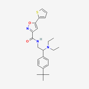 molecular formula C24H31N3O2S B11303615 N-[2-(4-tert-butylphenyl)-2-(diethylamino)ethyl]-5-(thiophen-2-yl)-1,2-oxazole-3-carboxamide 