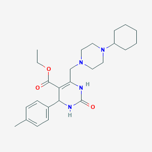molecular formula C25H36N4O3 B11303647 Ethyl 6-[(4-cyclohexylpiperazin-1-yl)methyl]-4-(4-methylphenyl)-2-oxo-1,2,3,4-tetrahydropyrimidine-5-carboxylate 
