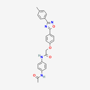 molecular formula C25H22N4O4 B11303813 N-[4-(acetylamino)phenyl]-2-{4-[3-(4-methylphenyl)-1,2,4-oxadiazol-5-yl]phenoxy}acetamide 