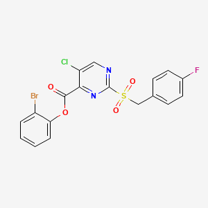 molecular formula C18H11BrClFN2O4S B11303846 2-Bromophenyl 5-chloro-2-[(4-fluorobenzyl)sulfonyl]pyrimidine-4-carboxylate 