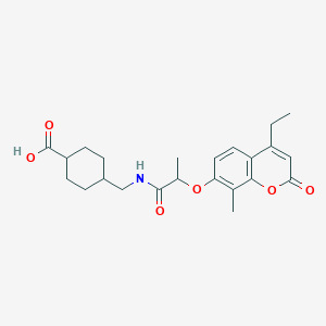 molecular formula C23H29NO6 B11303992 trans-4-[({2-[(4-ethyl-8-methyl-2-oxo-2H-chromen-7-yl)oxy]propanoyl}amino)methyl]cyclohexanecarboxylic acid 